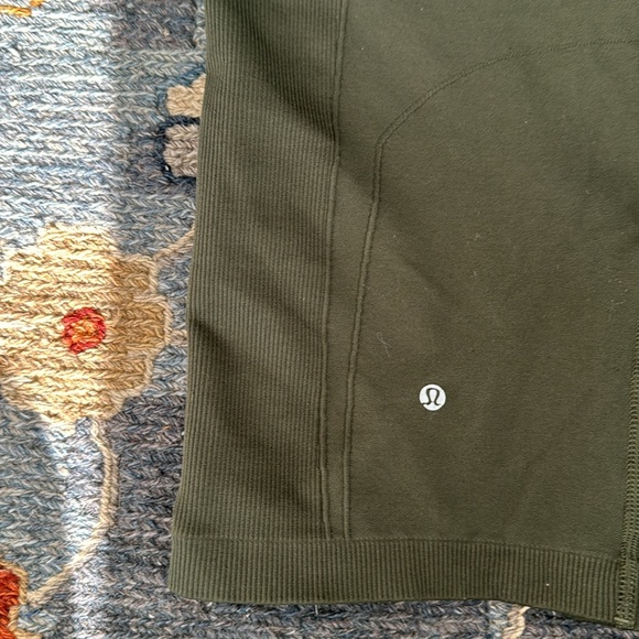 Lululemon align high bike shorts yoga army green spandex 12 - Picture 2 of 3